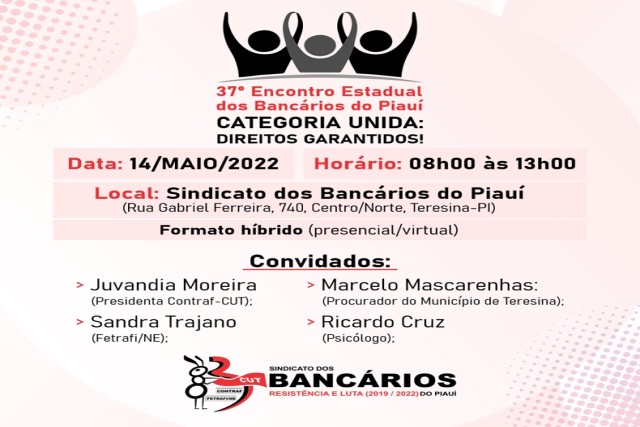 Abertas inscrições para o 37º Encontro Estadual dos Bancários, que acontece dia 14/05, de forma híbrida
