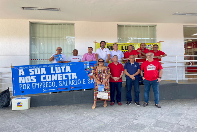 Protesto marca Dia Nacional de Luta no Bradesco e lançamento de Campanha Nacional no Piauí