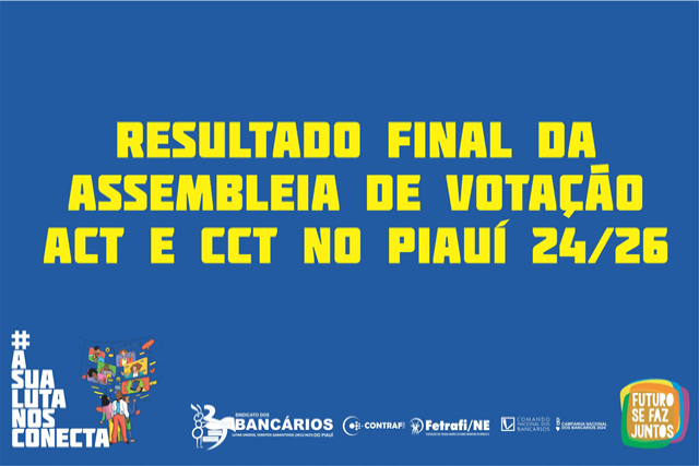 Resultado final da Assembleia de votação ACT e CCT 2024/2026 no Piauí