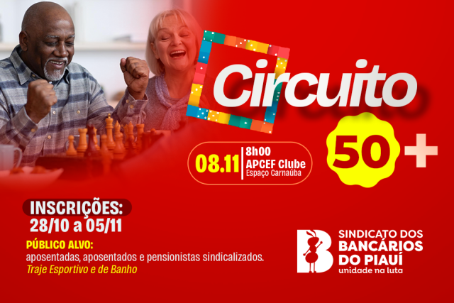 SEEBF/PI promove Circuito 50+ neste sábado (08/11). Faça sua inscrição até dia 05/11