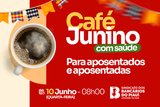 Café Junino com Saúde reúne aposentados e aposentadas em manhã de cuidado e bem-estar.