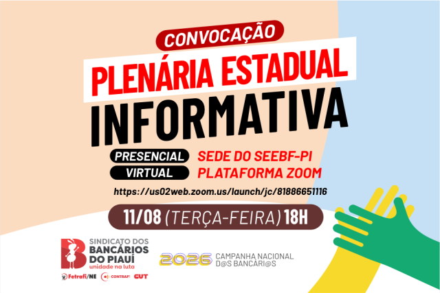 Convocação: Plenária Informativa Campanha Nacional 2026 (11/08)