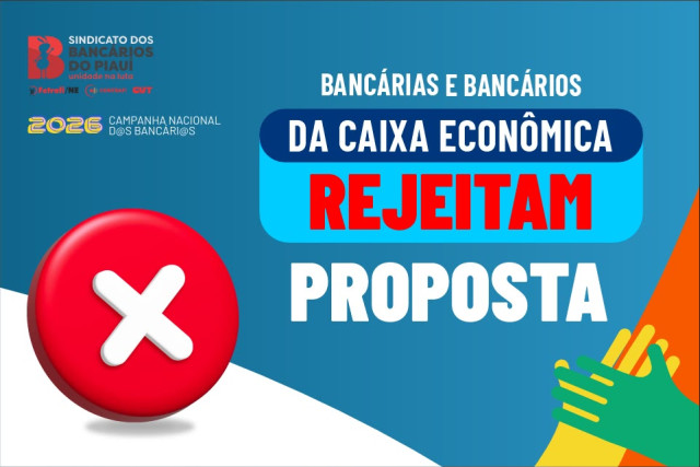 No Piauí, Bancárias e Bancários da Caixa reprovam proposta de ACT, nesta segunda-feira (21/09 e mantém greve.